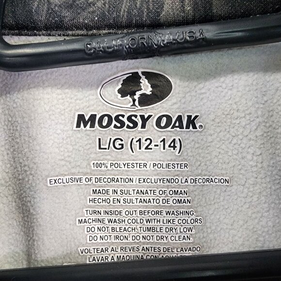 Womens Green Camo & Pink Mossy Oak Fleece Sweatshirt 1/4 Zip Long Sleeve Size L - Picture 3 of 8